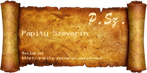 Papity Szeverin névjegykártya